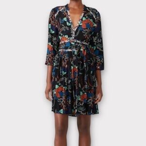 Ba&sh Agatha Abstract Floral Boho Mini Dress